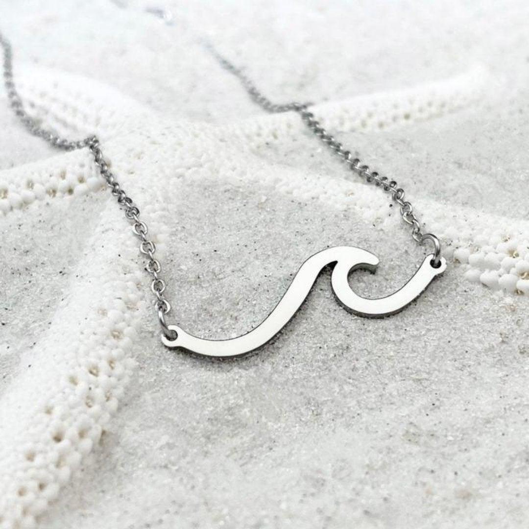 Silver Sea Waves Necklace