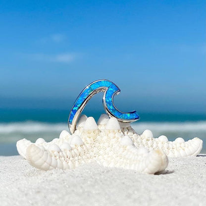 Ocean Waves Ring made of Opal and Silver