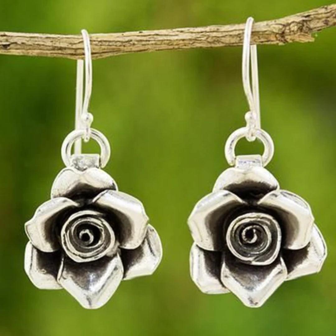 Vintage Silver Flower Earrings