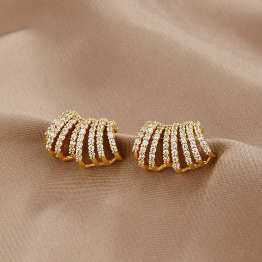 Gold Pearl Hoop Earrings