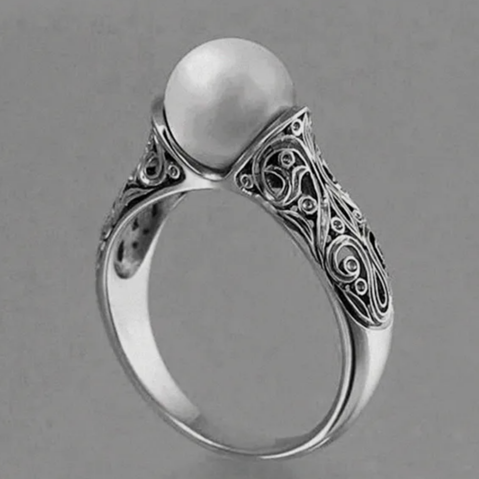 Vintage Silver Bead Ring