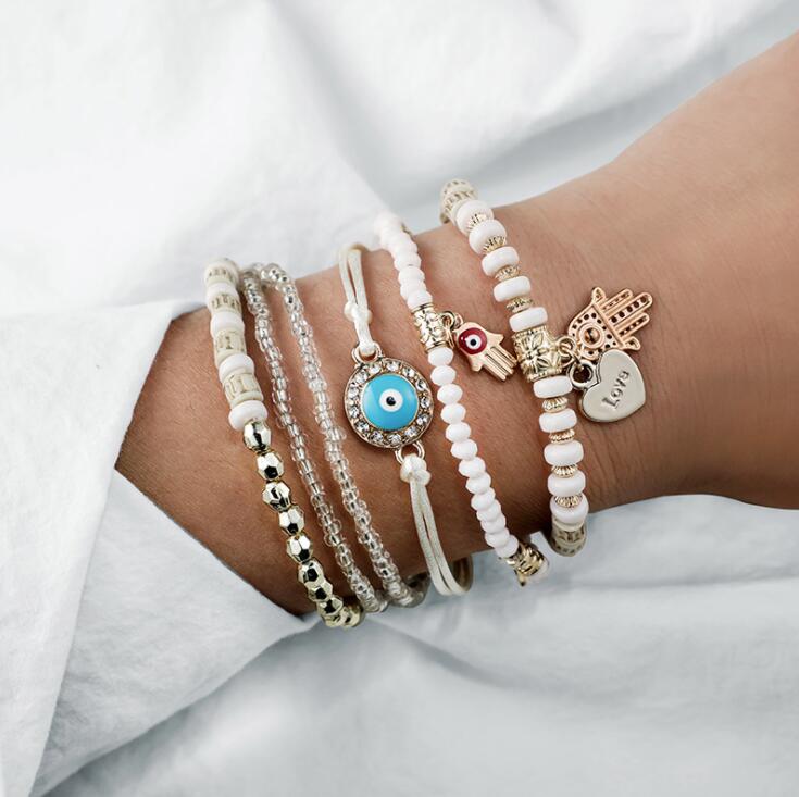 Hamsa bracelet bundle