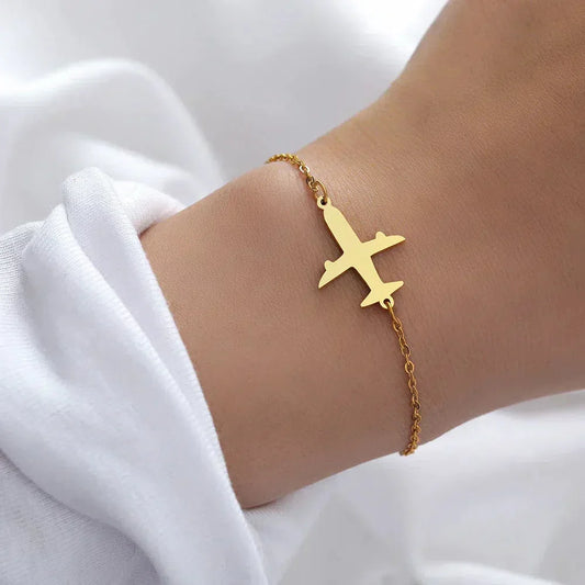 Golden Airplane Bracelet