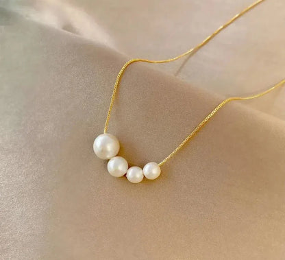 Gold freshwater pearl necklace