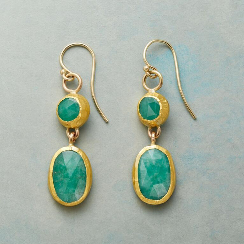 Vintage Turquoise Gold Earrings