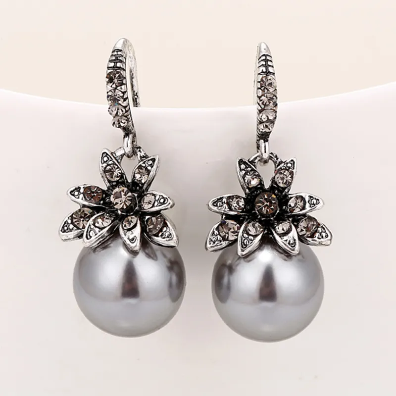 Vintage Silver Pearl Earrings