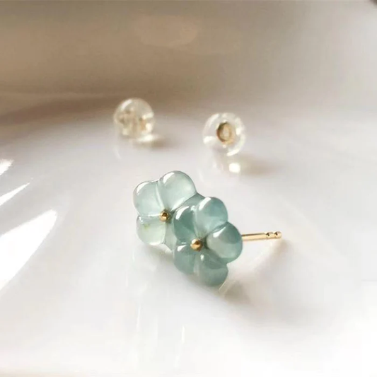 Vintage Turquoise Crystal Flower Earrings