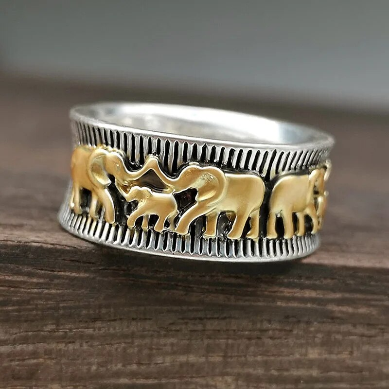 Vintage Gold Elephant Ring