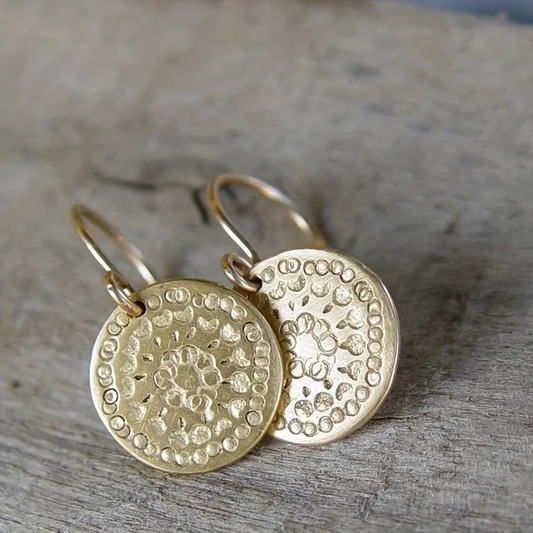 Vintage Round Gold Earrings