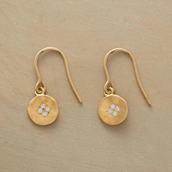 Vintage Earrings with Gold Zirconia