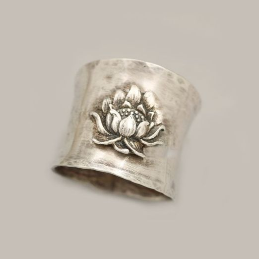 Vintage Silver Lotus Ring