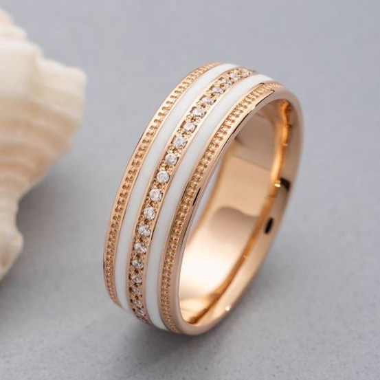 Vintage Gold and White Ring