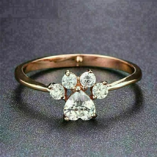 Vintage Zirconia Paw Ring