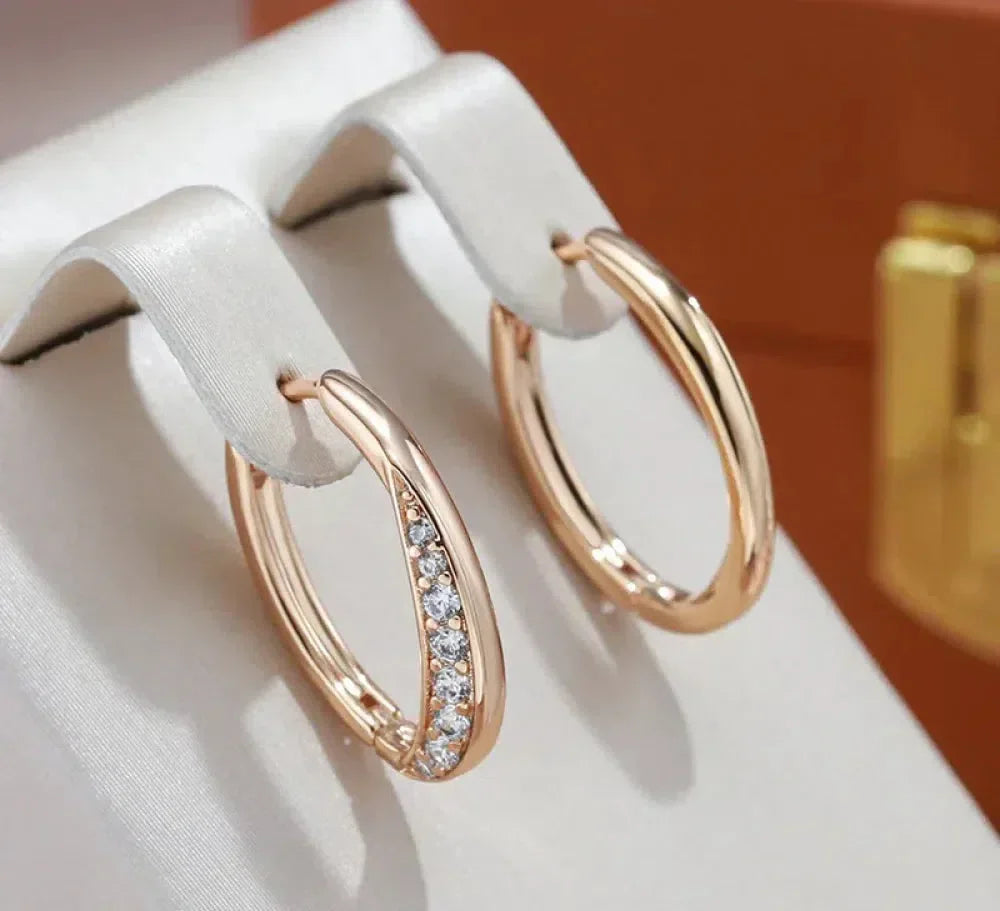 Luxurious golden hoop earrings